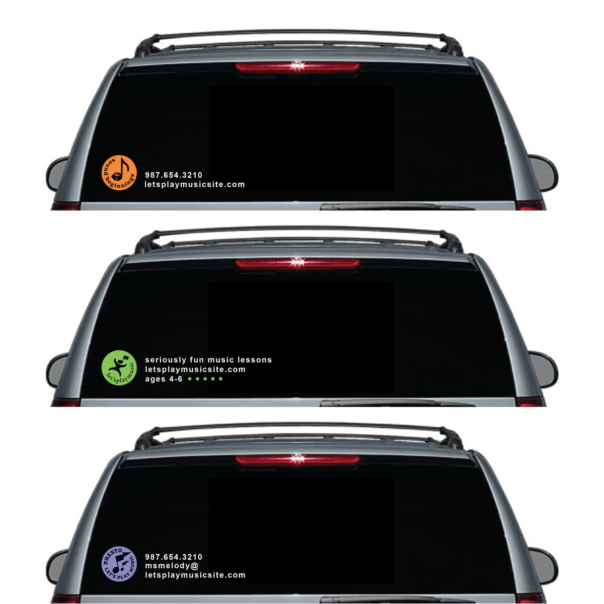 Customizable Car Decal - Single Logo Corner of Window