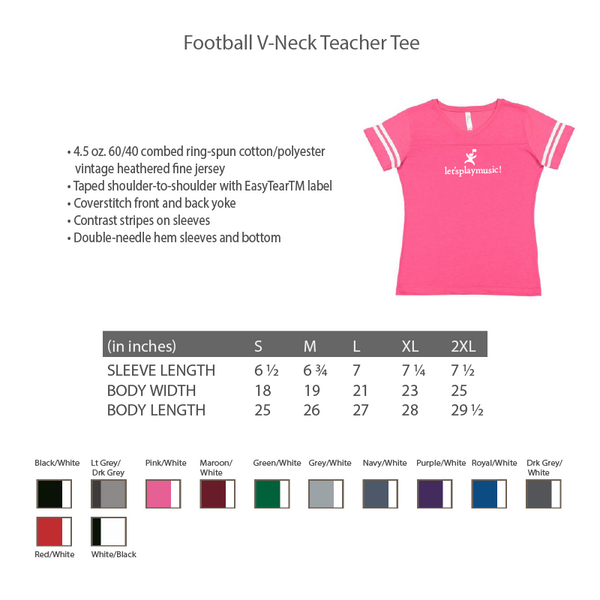 Football V-Neck Teacher Tee